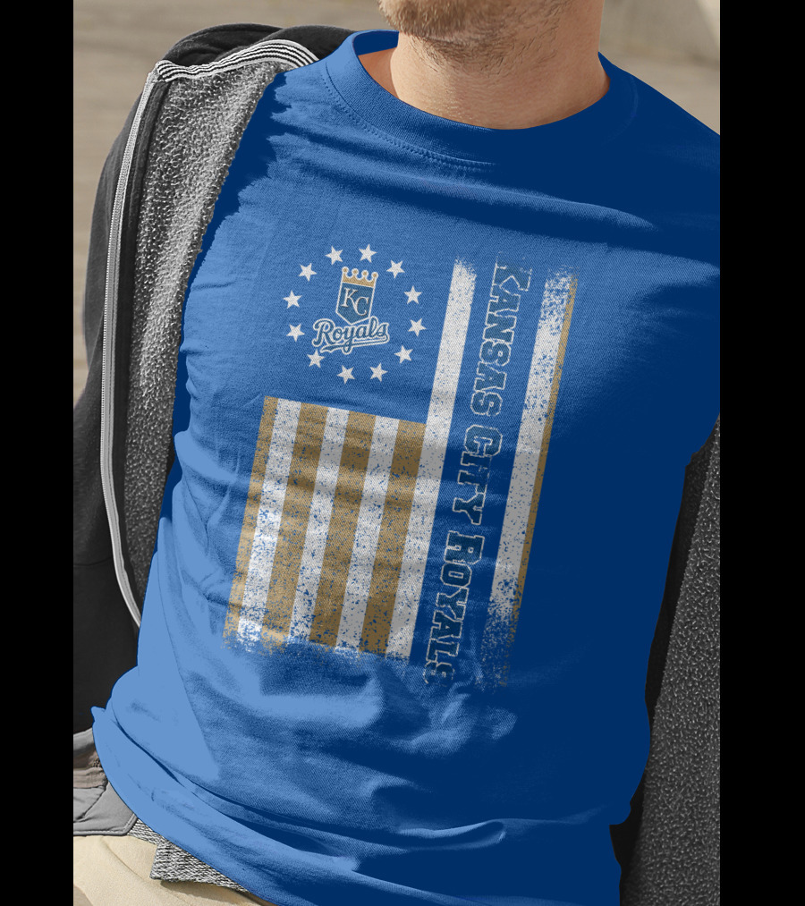 Kansas City Royals American Flag Distressed T-Shirt