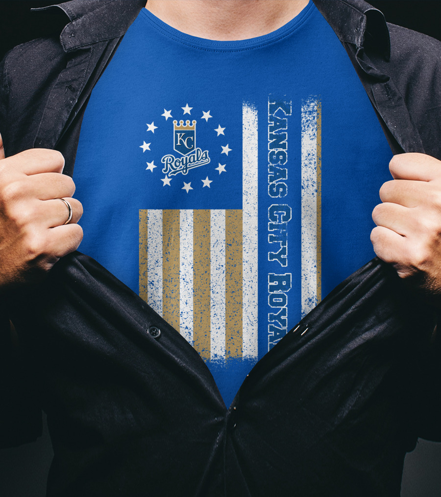Kansas City Royals American Flag Distressed T-Shirt