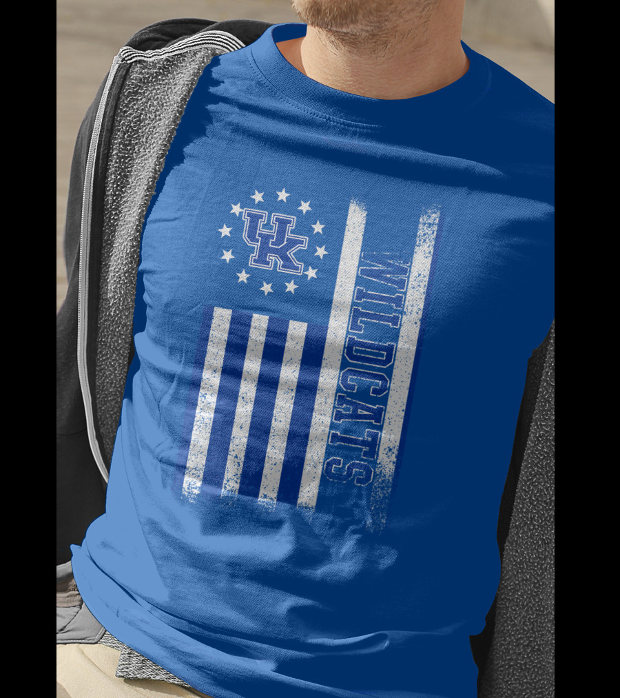 Kentucky Wildcats American Flag Uk Logo Wildcat Pride T-Shirt
