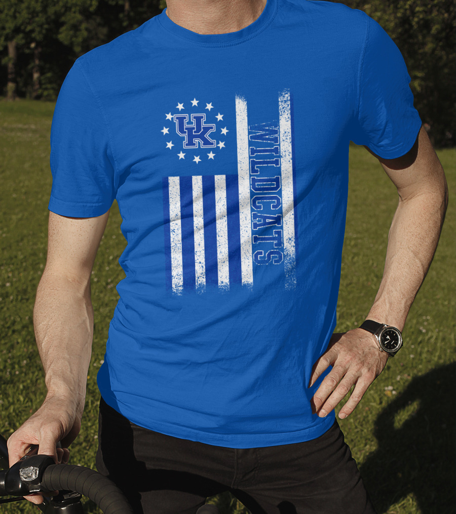 Kentucky Wildcats American Flag Uk Logo Wildcat Pride T-Shirt