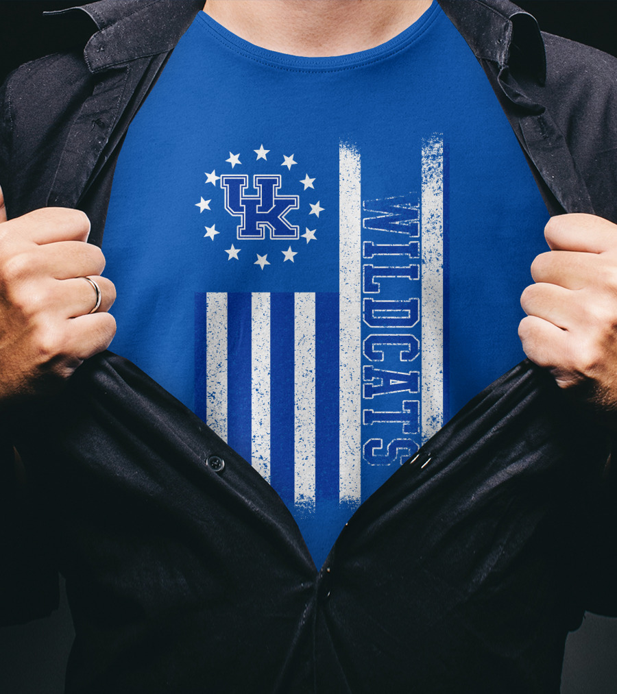 Kentucky Wildcats American Flag Uk Logo Wildcat Pride T-Shirt