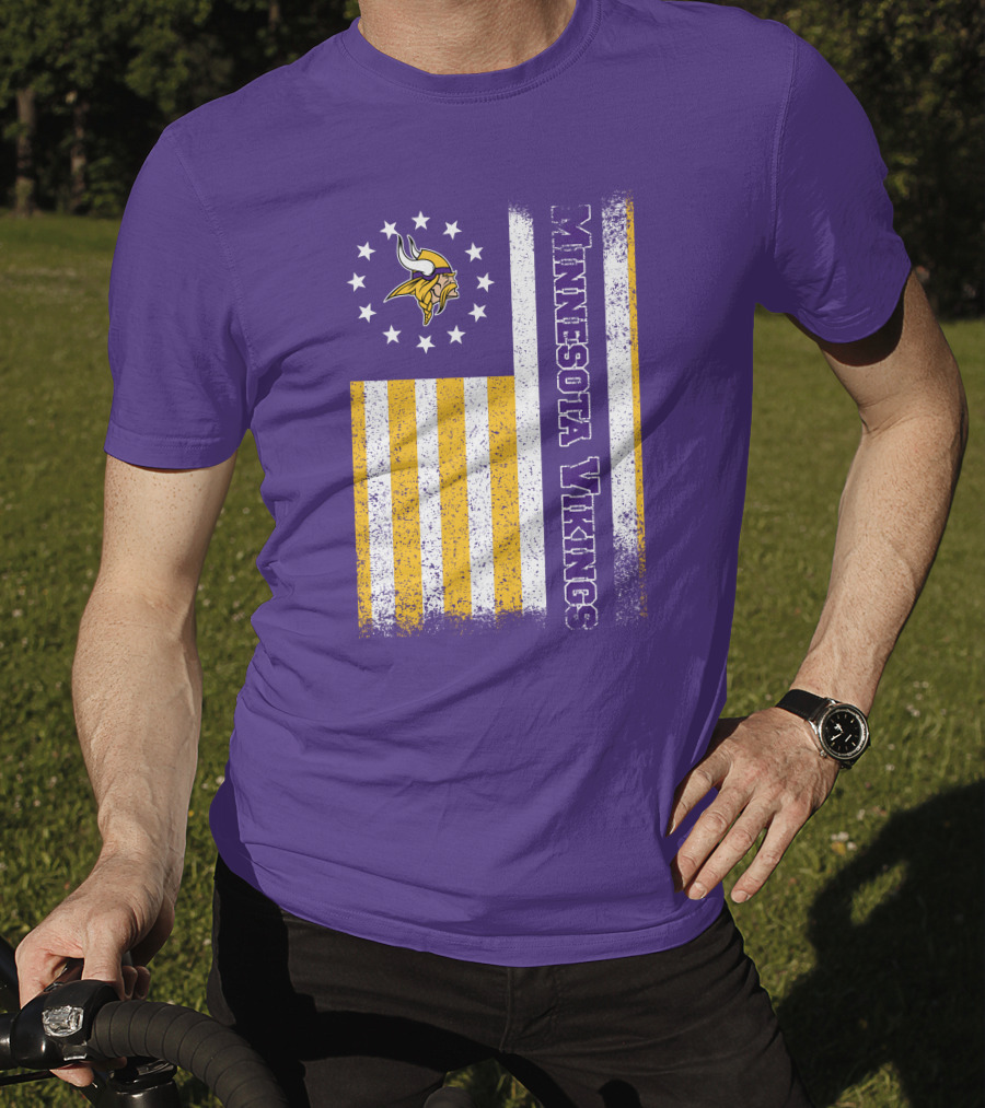 Minnesota Vikings American Flag Stars And Stripes T-Shirt