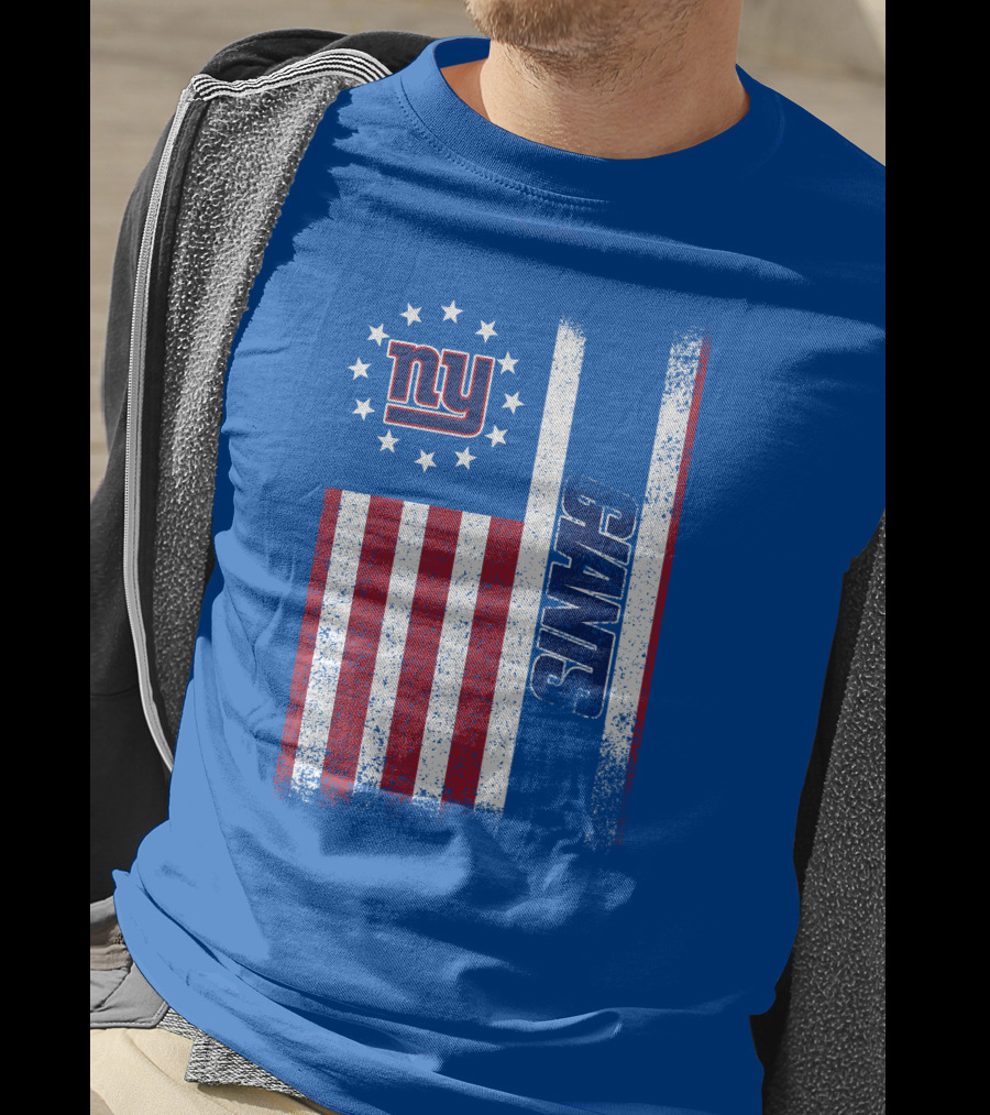 New York Giants Stars And Stripes American Flag T-Shirt