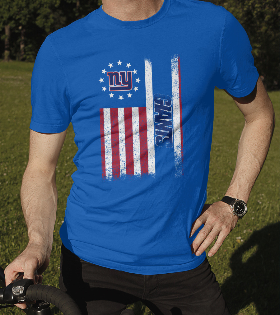 New York Giants Stars And Stripes American Flag T-Shirt