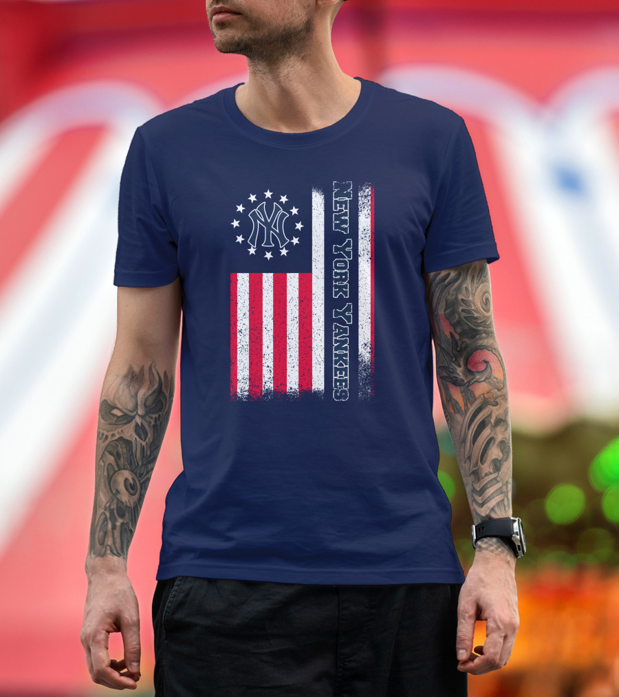 New York Yankees American Flag Stars And Stripes T-Shirt