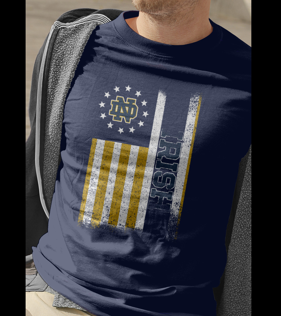 Notre Dame Fighting Irish American Flag Nd T-Shirt