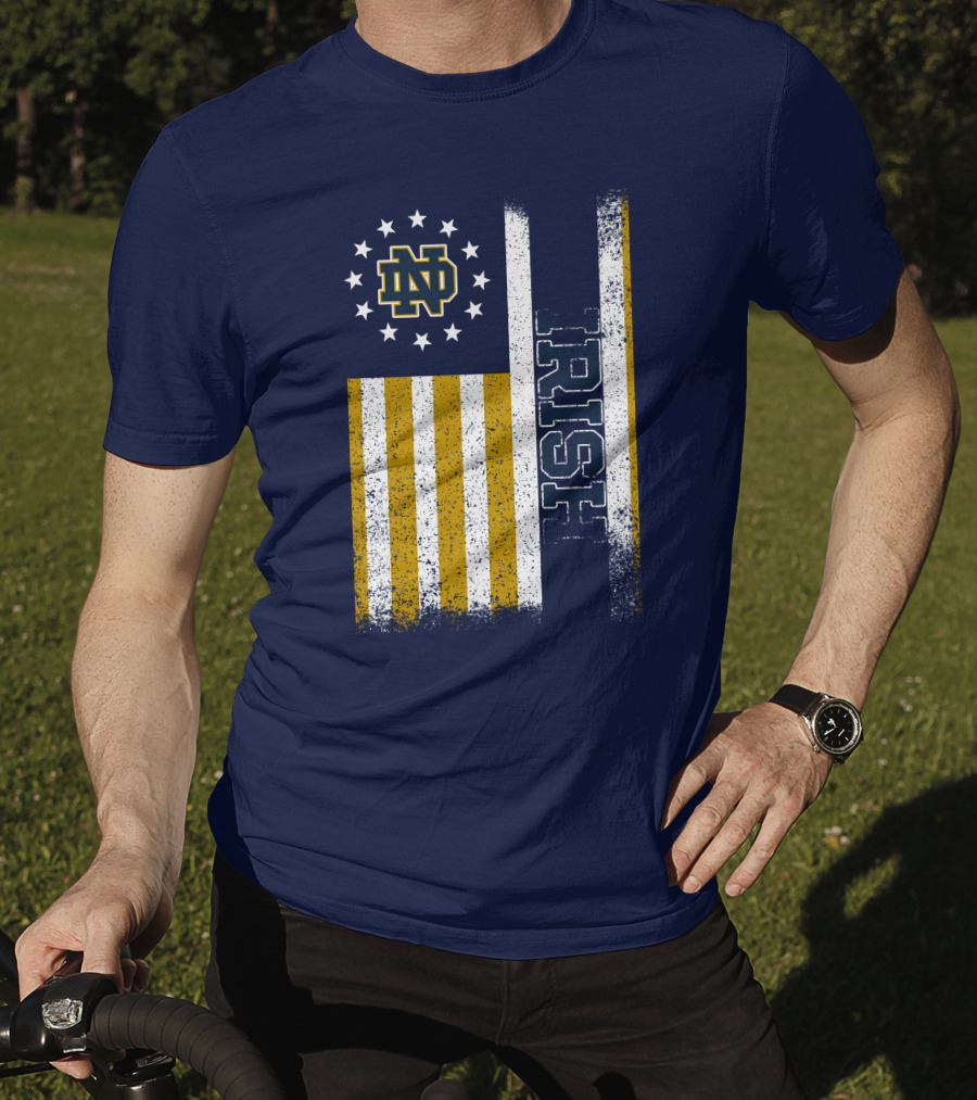 Notre Dame Fighting Irish American Flag Nd T-Shirt