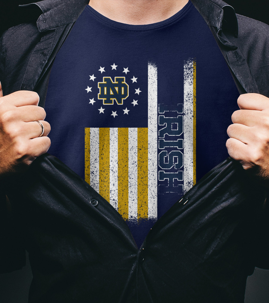 Notre Dame Fighting Irish American Flag Nd T-Shirt