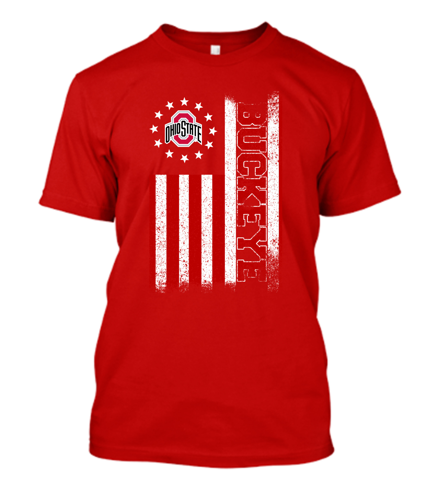 Ohio State Buckeye Stars And Stripes American Flag T-Shirt
