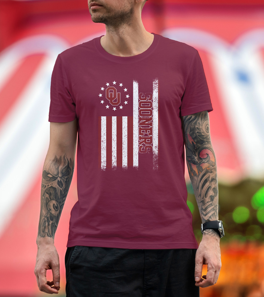 Oklahoma Sooners Ou Stars And Stripes Flag T-Shirt