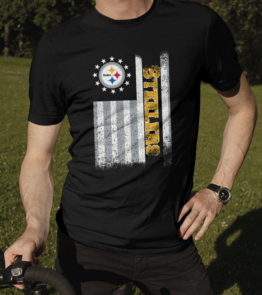 Pittsburgh Steelers American Flag Stars And Stripes T-Shirt