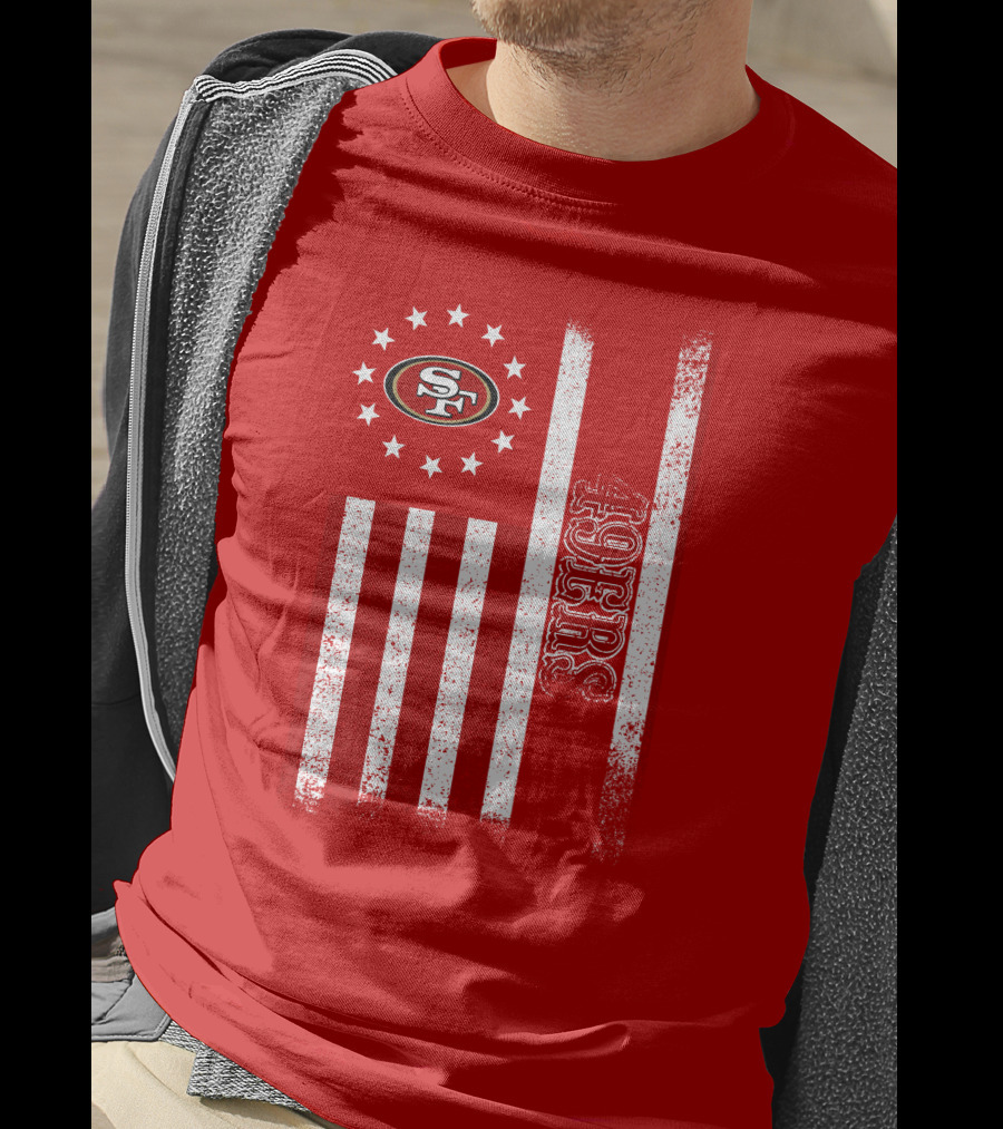 San Francisco 49ers American Flag Sf Logo Stars Stripes T-Shirt
