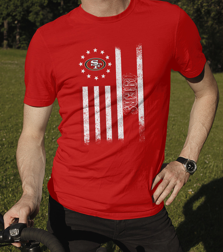 San Francisco 49ers American Flag Sf Logo Stars Stripes T-Shirt