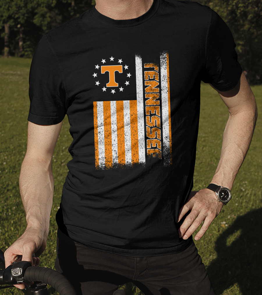 Tennessee Volunteers American Flag Stars And Stripes Vintage Look T-Shirt