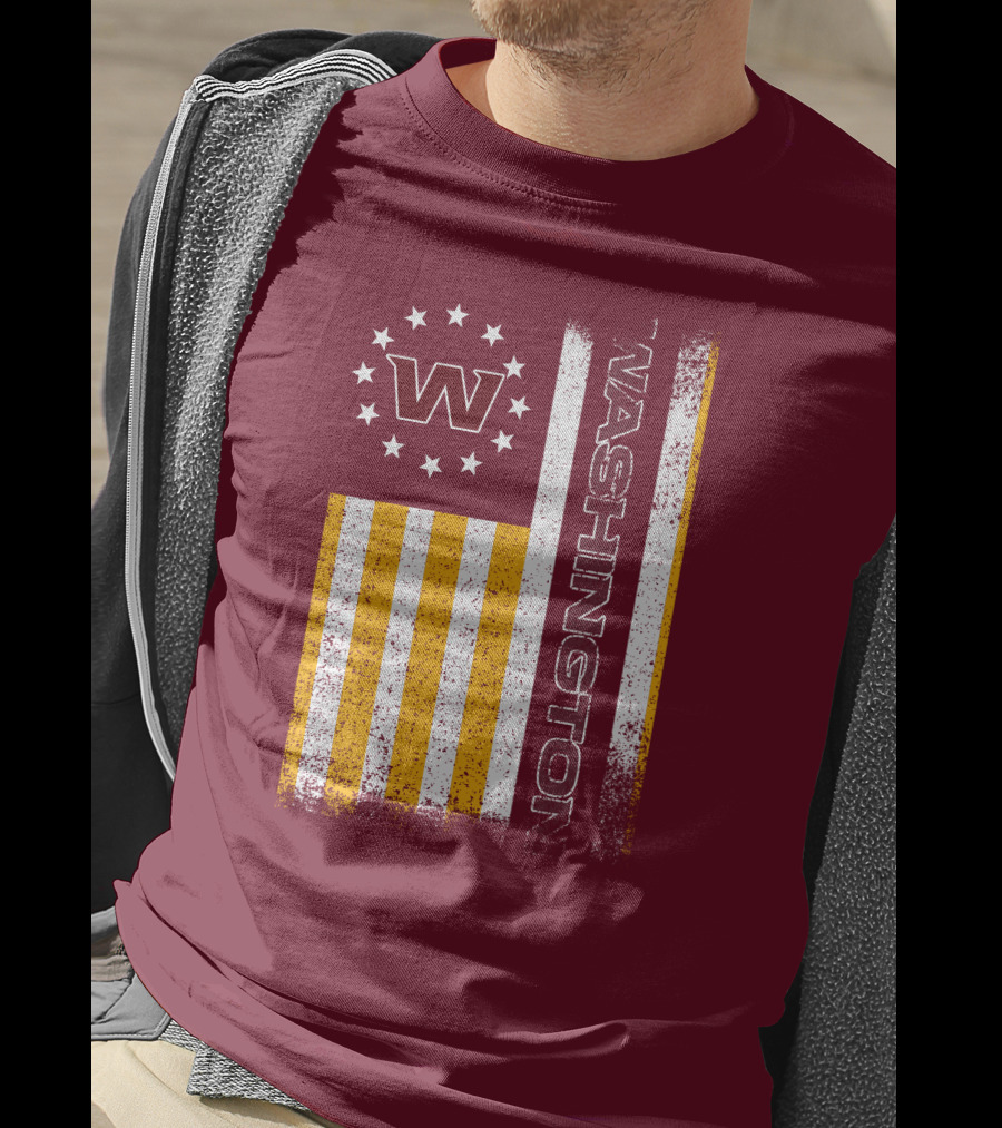 Washington W Stars Stripes American Flag T-Shirt