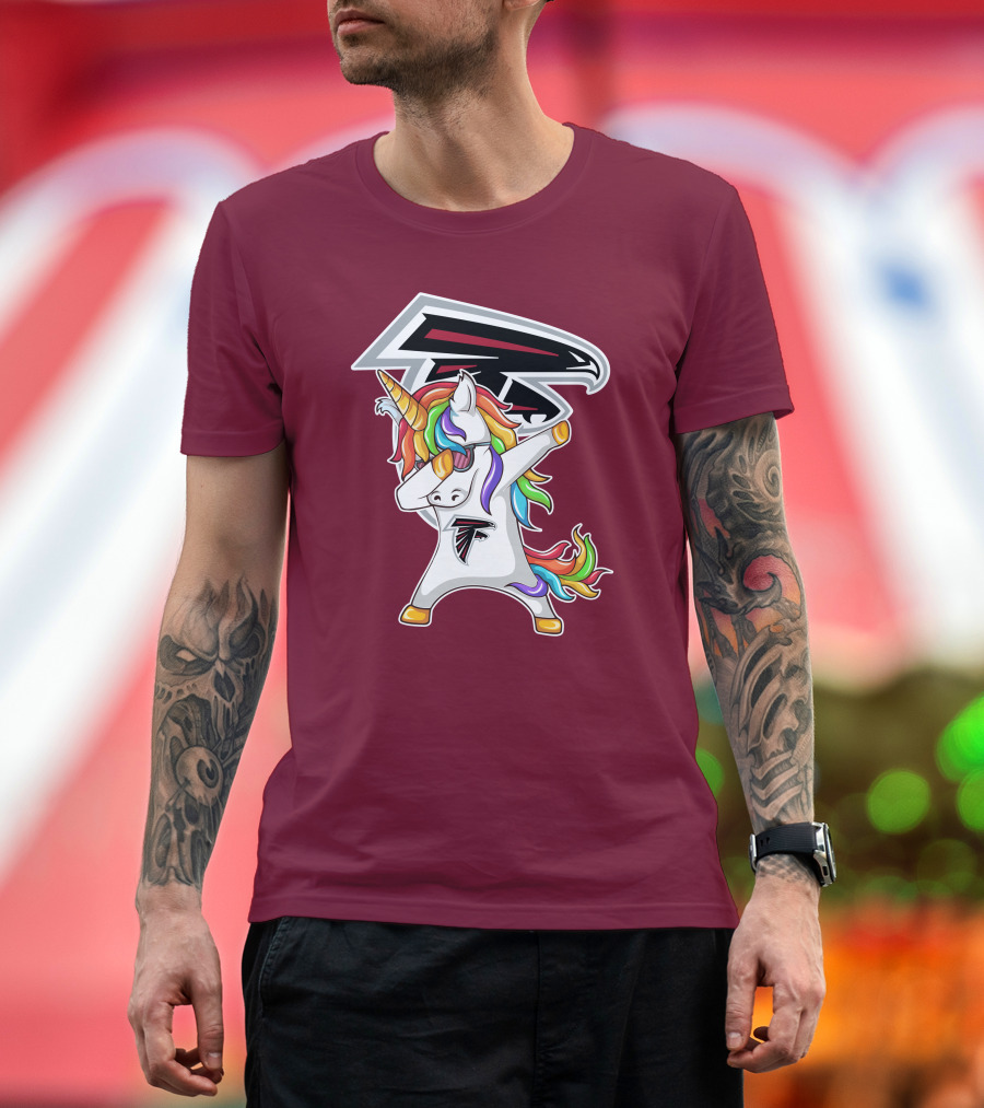 Atlanta Falcons Unicorn Rainbow Dabbing T-Shirt