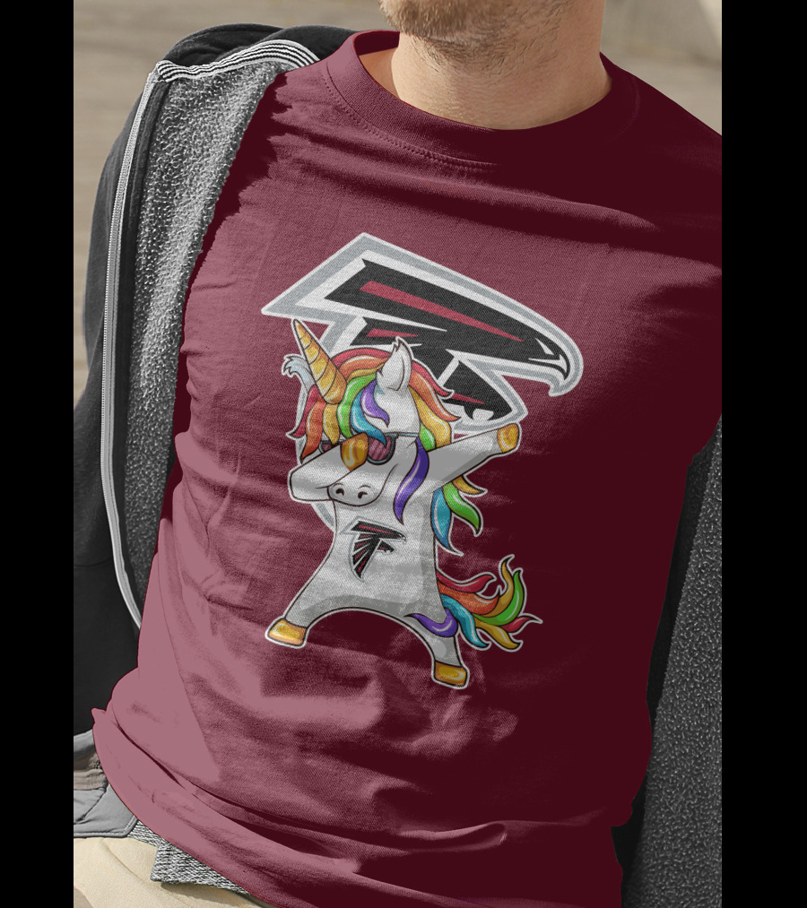 Atlanta Falcons Unicorn Rainbow Dabbing T-Shirt