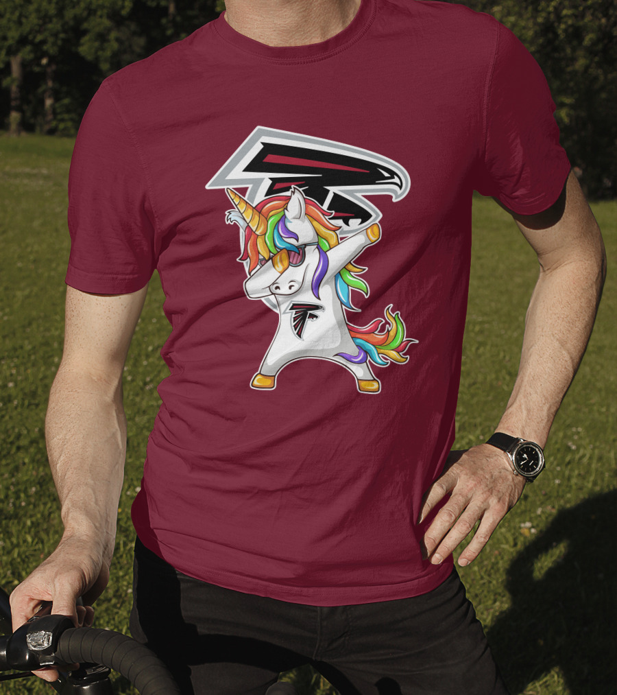 Atlanta Falcons Unicorn Rainbow Dabbing T-Shirt