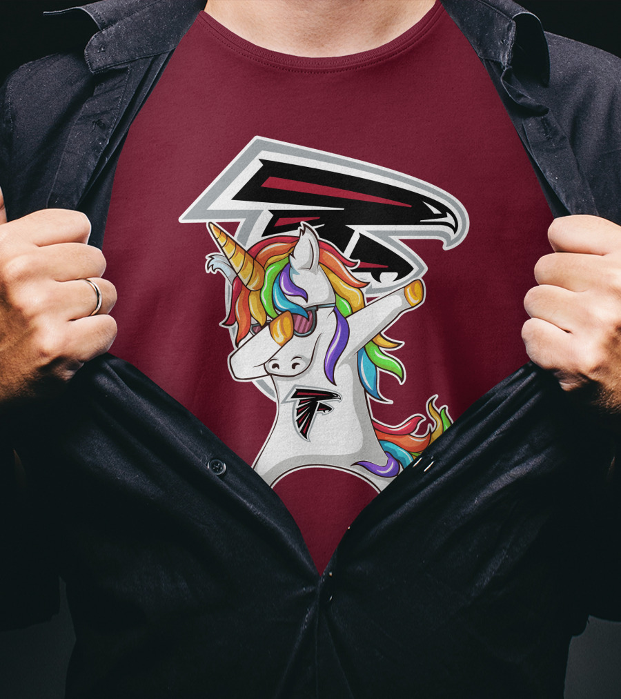 Atlanta Falcons Unicorn Rainbow Dabbing T-Shirt