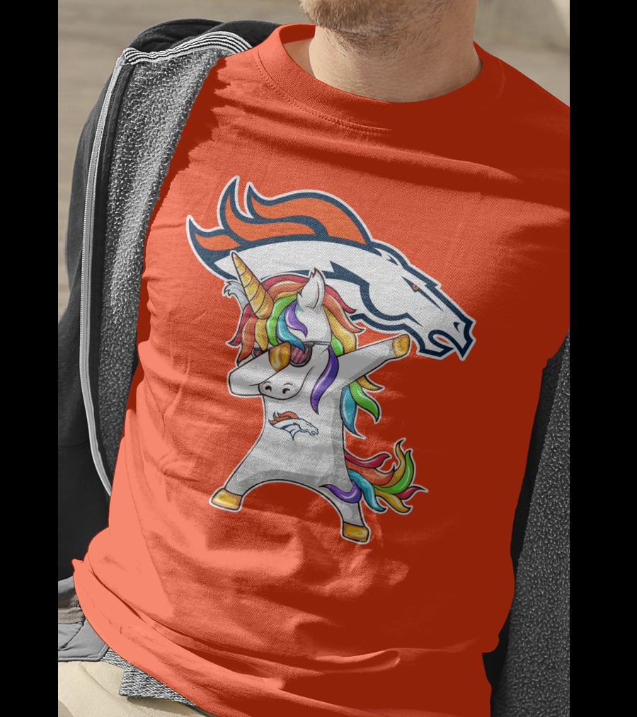 Denver Broncos Unicorn Dabbing NFL Sports Fan T-Shirt