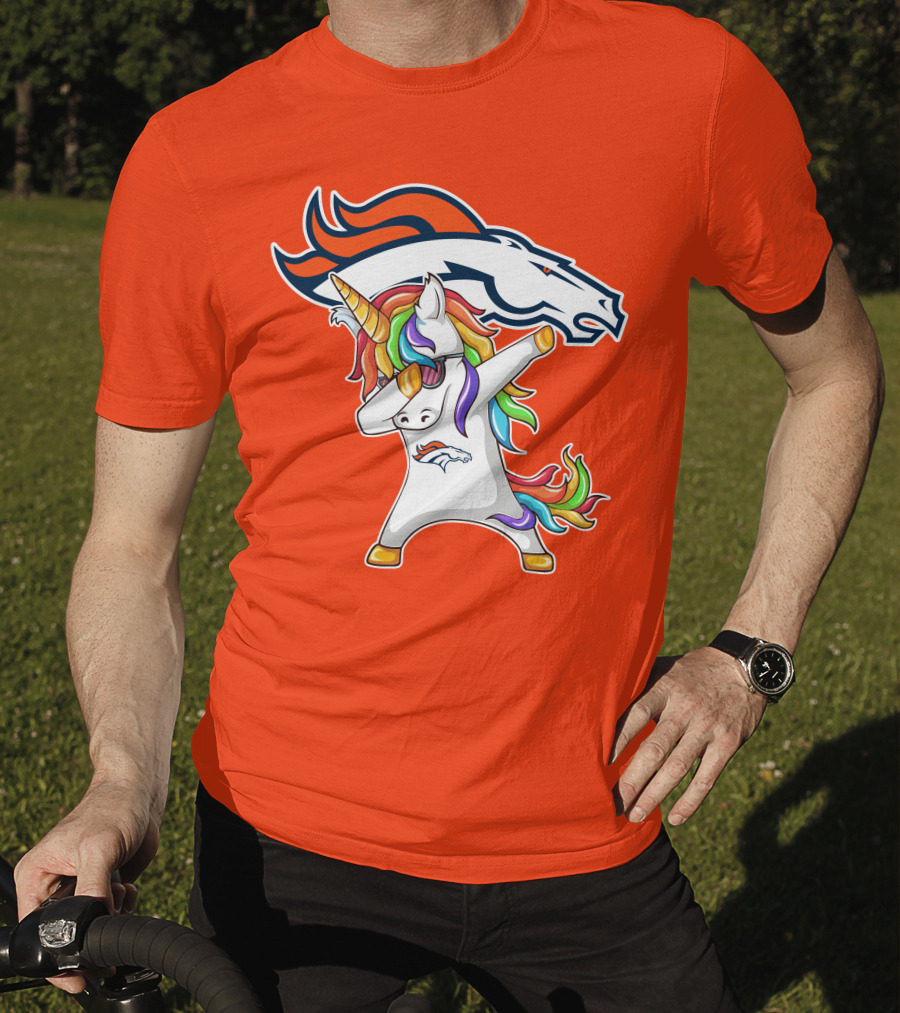 Denver Broncos Unicorn Dabbing NFL Sports Fan T-Shirt