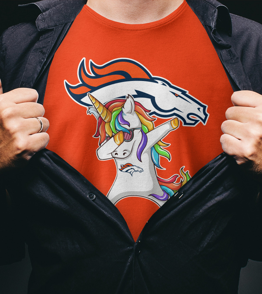 Denver Broncos Unicorn Dabbing NFL Sports Fan T-Shirt