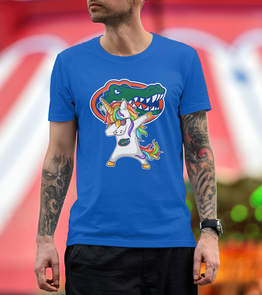 Florida Gators Dabbing Unicorn Rainbow Mane T-Shirt