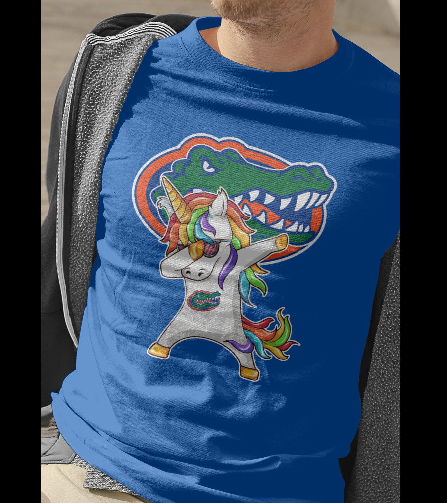 Florida Gators Dabbing Unicorn Rainbow Mane T-Shirt