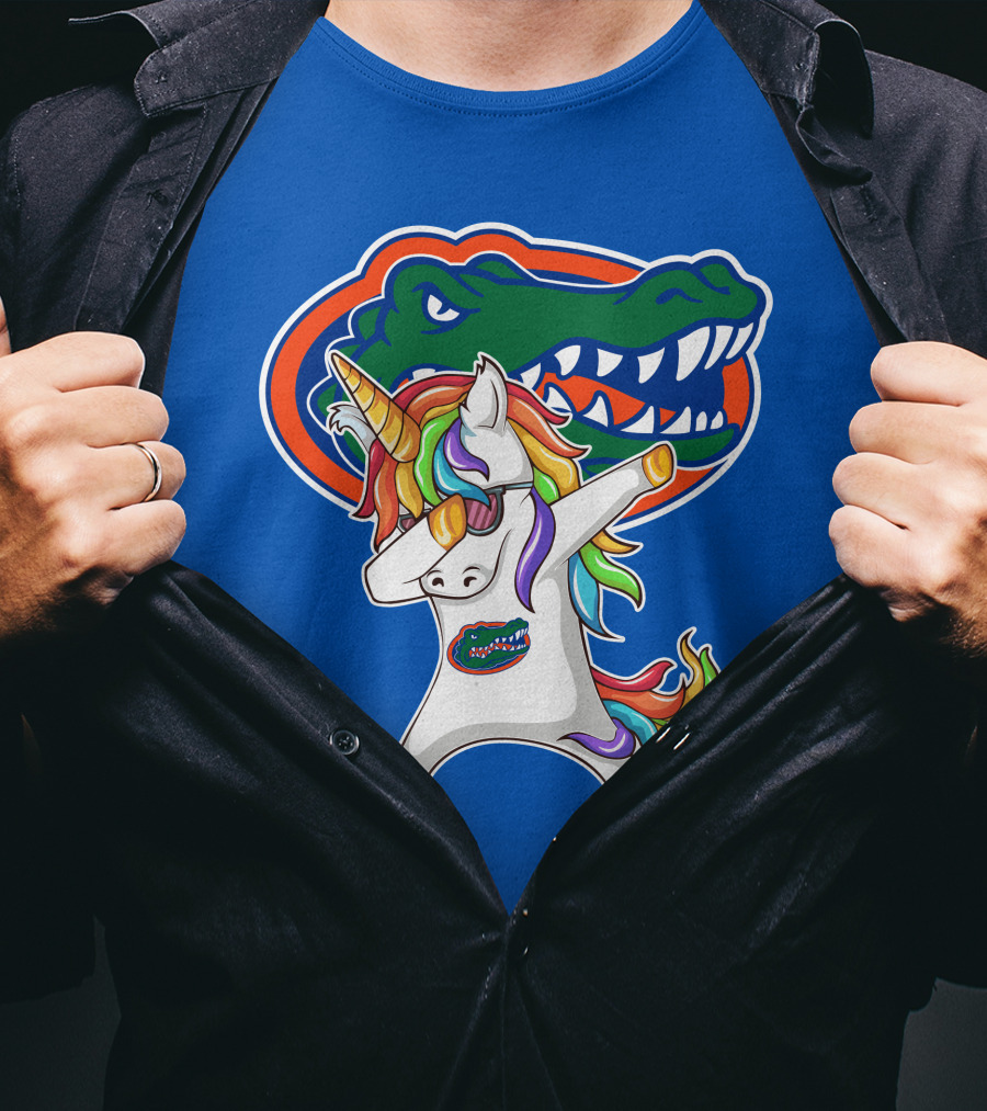Florida Gators Dabbing Unicorn Rainbow Mane T-Shirt