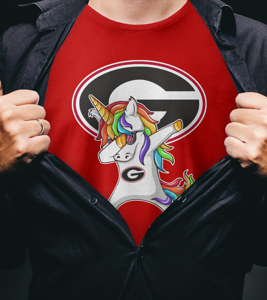 Georgia Bulldogs Dabbing Unicorn T-Shirt