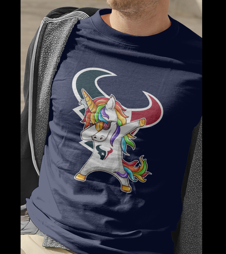 Houston Texans Unicorn Dabbing NFL Pride T-Shirt