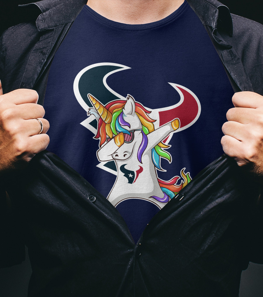 Houston Texans Unicorn Dabbing NFL Pride T-Shirt