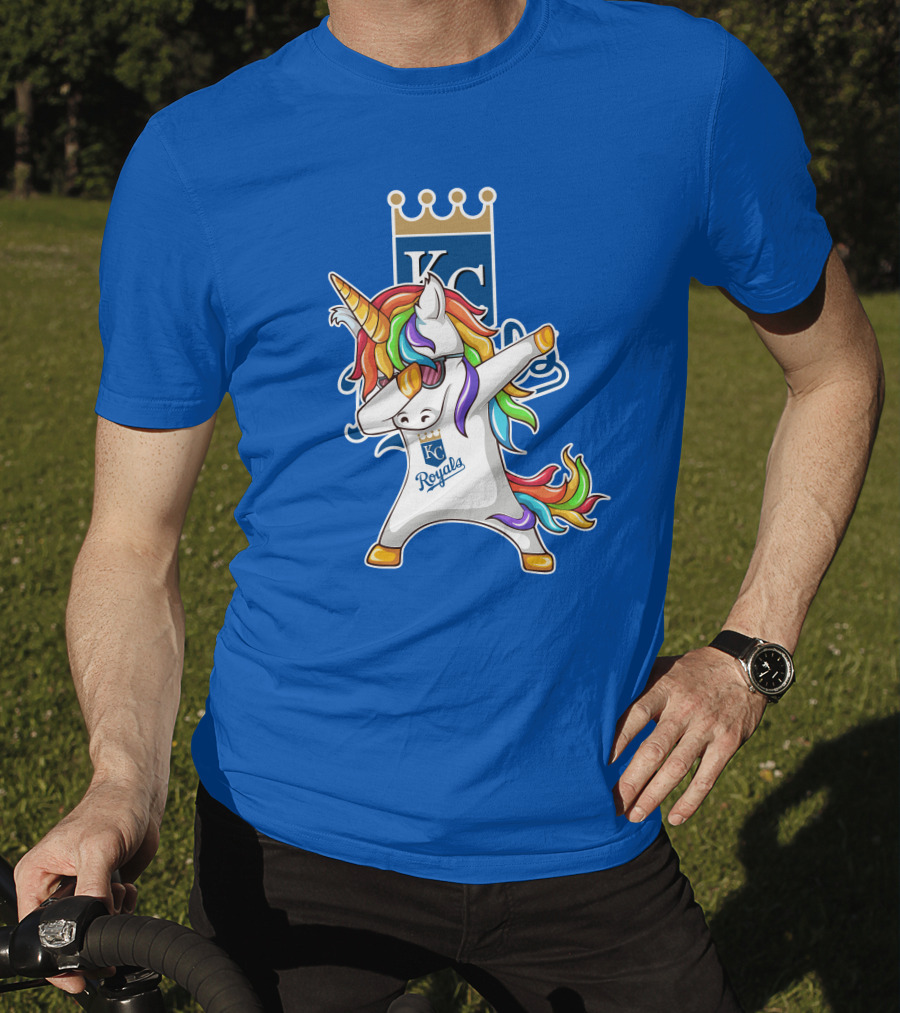 KC Royals Unicorn Dabbing With Rainbow Mane T-Shirt