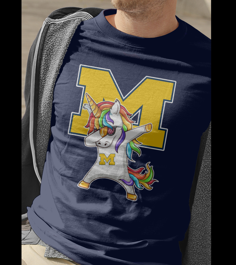 Michigan Wolverines Unicorn Dabbing M T-Shirt