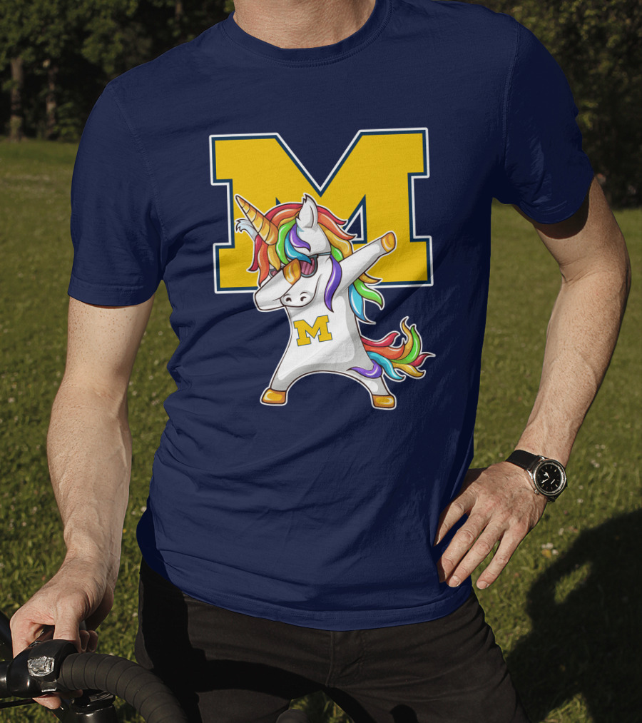 Michigan Wolverines Unicorn Dabbing M T-Shirt