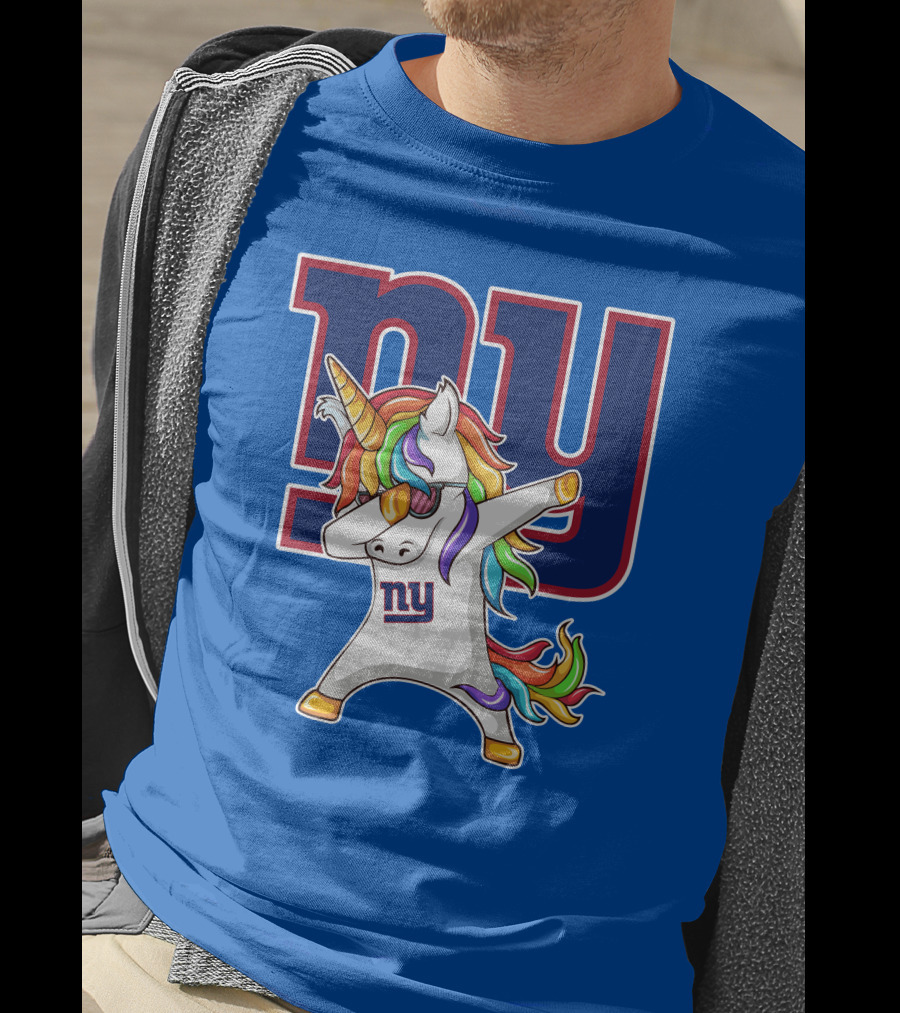 NY Giants Rainbow Unicorn Dab T-Shirt