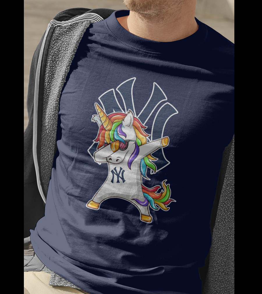 New York Yankees Unicorn Dabbing Rainbow T-Shirt