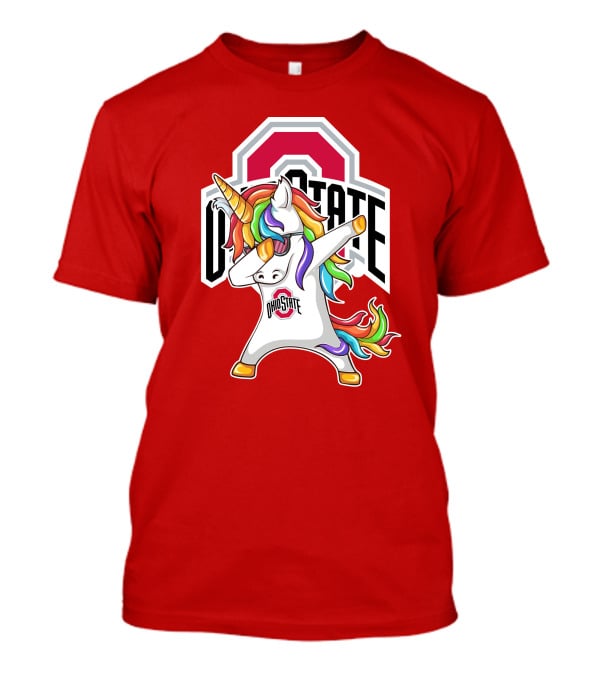 Ohio State Buckeyes Rainbow Unicorn Dabbing T-Shirt