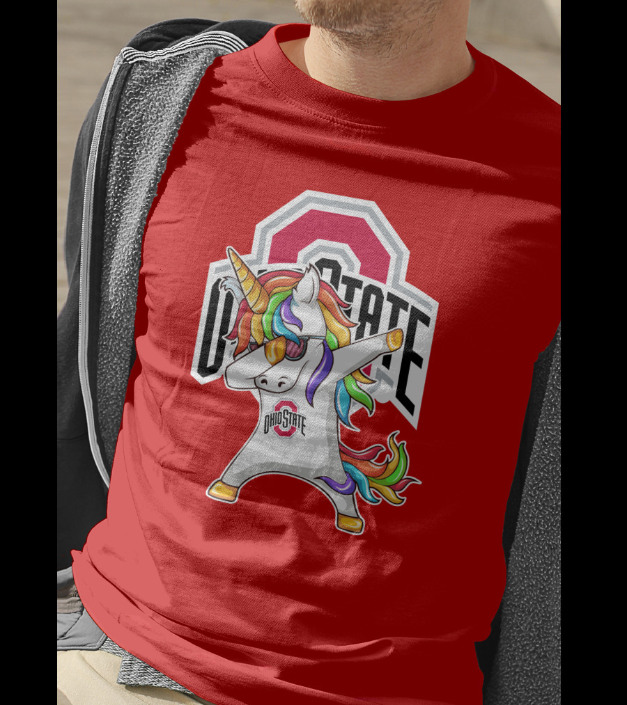 Ohio State Buckeyes Rainbow Unicorn Dabbing T-Shirt
