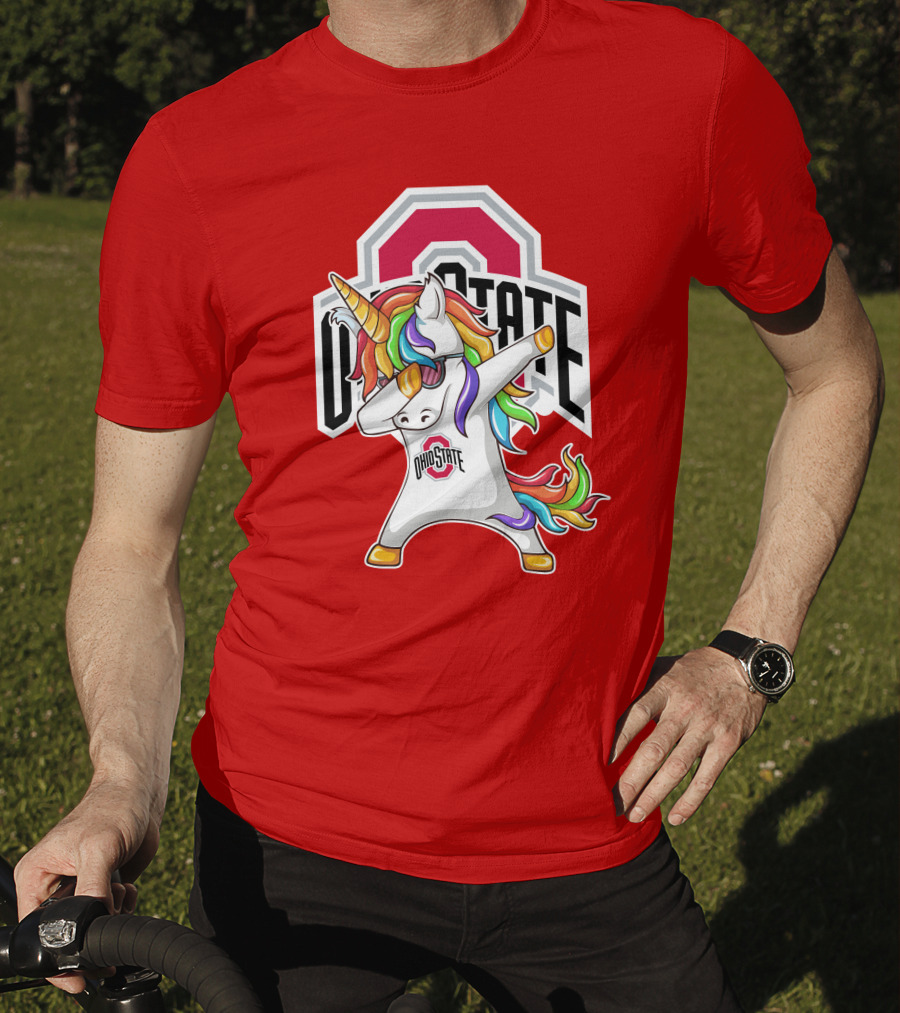 Ohio State Buckeyes Rainbow Unicorn Dabbing T-Shirt
