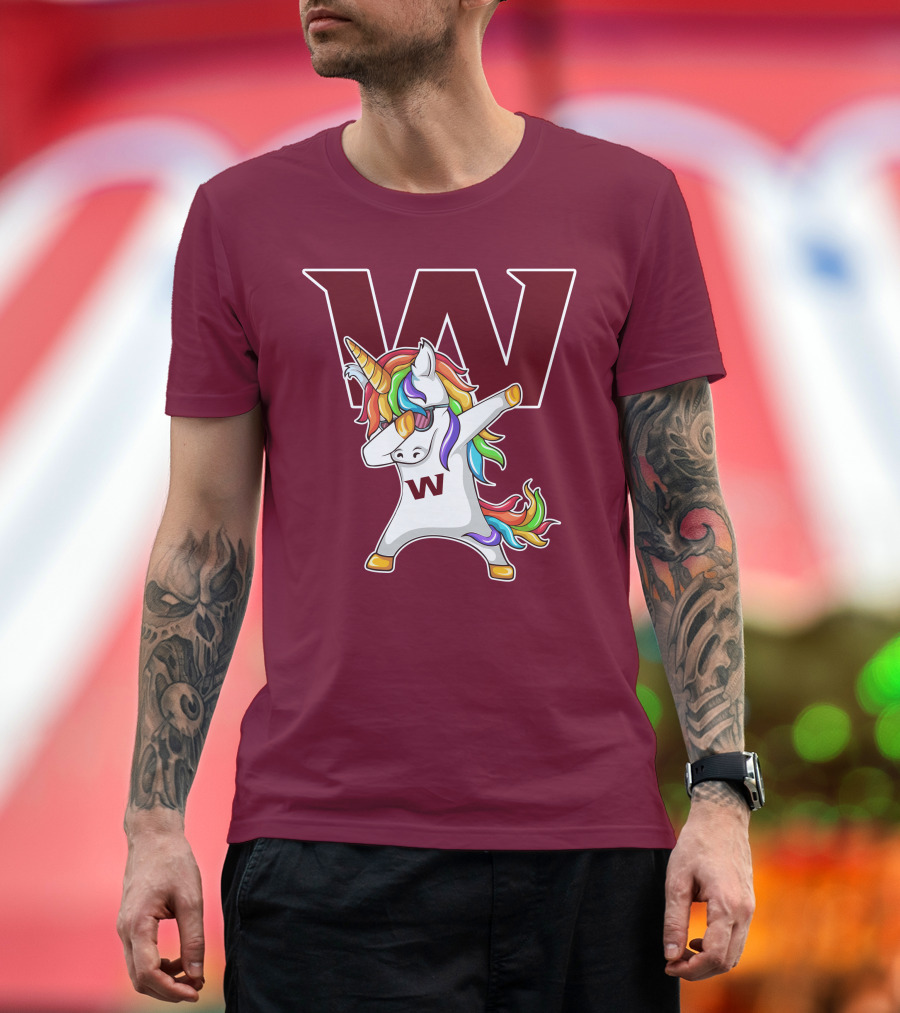 Washington Football Team Unicorn Dabbing W T-Shirt