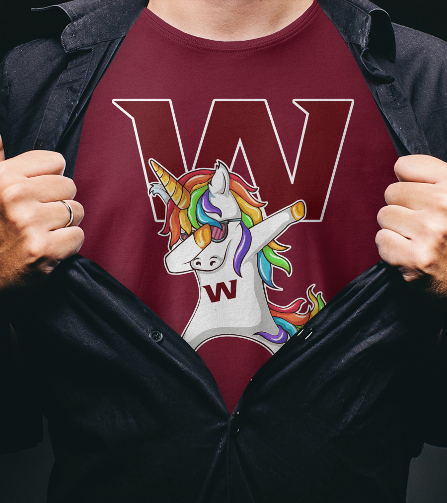 Washington Football Team Unicorn Dabbing W T-Shirt