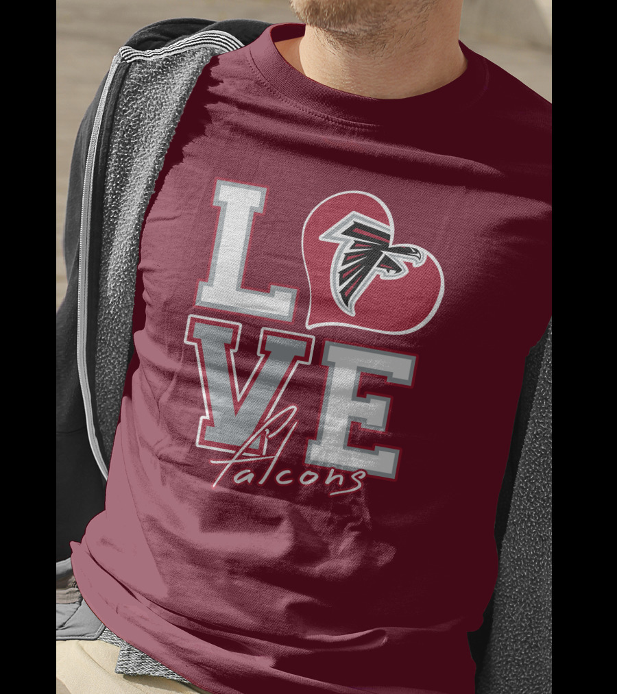 LOVE Atlanta Falcons Heart T-Shirt