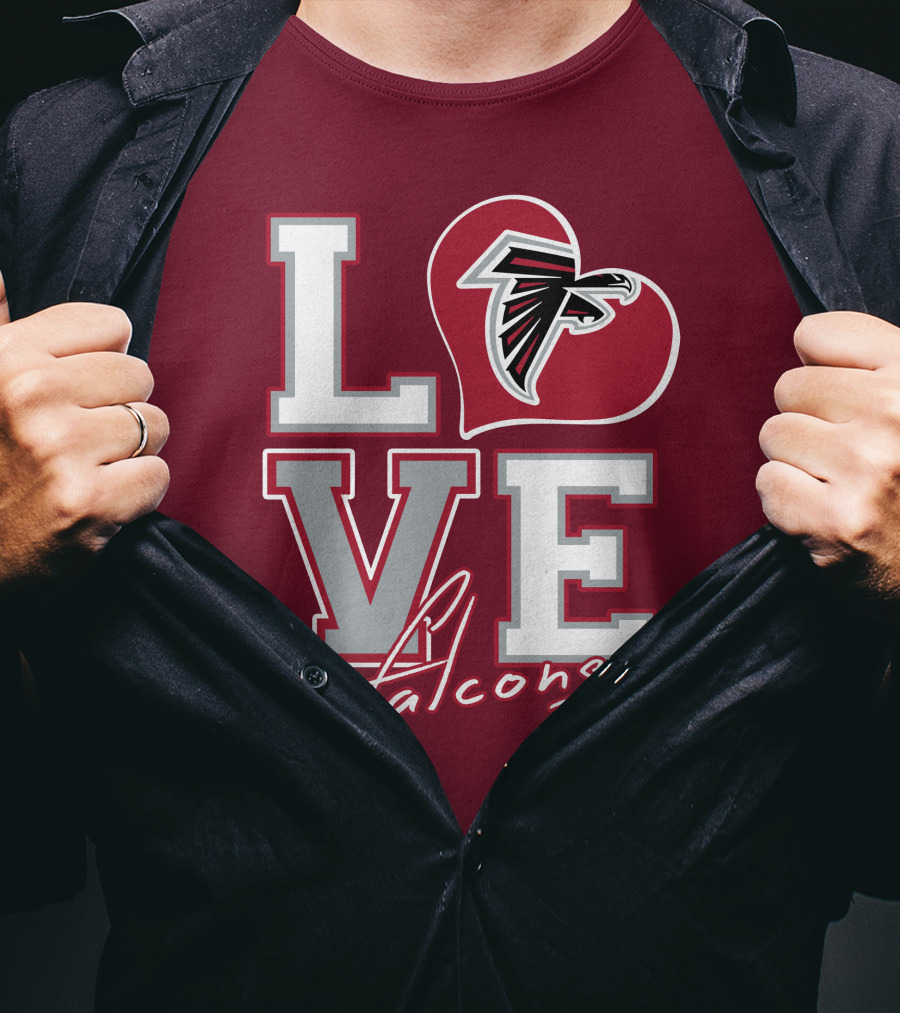 LOVE Atlanta Falcons Heart T-Shirt