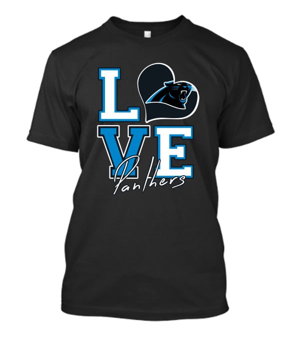 Love Panthers Heart T-Shirt