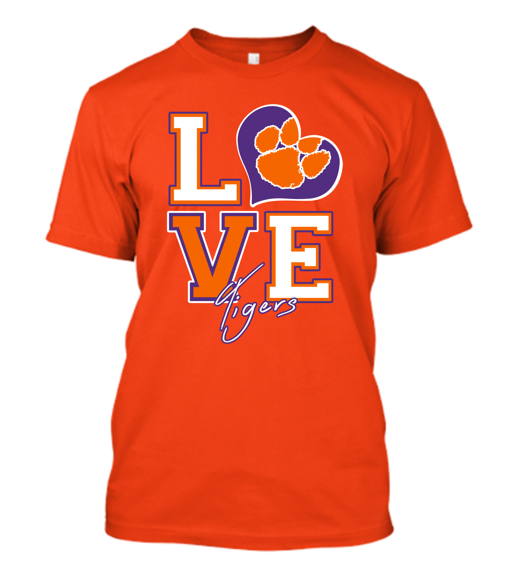 LOVE Heart Tigers Clemson T-Shirt