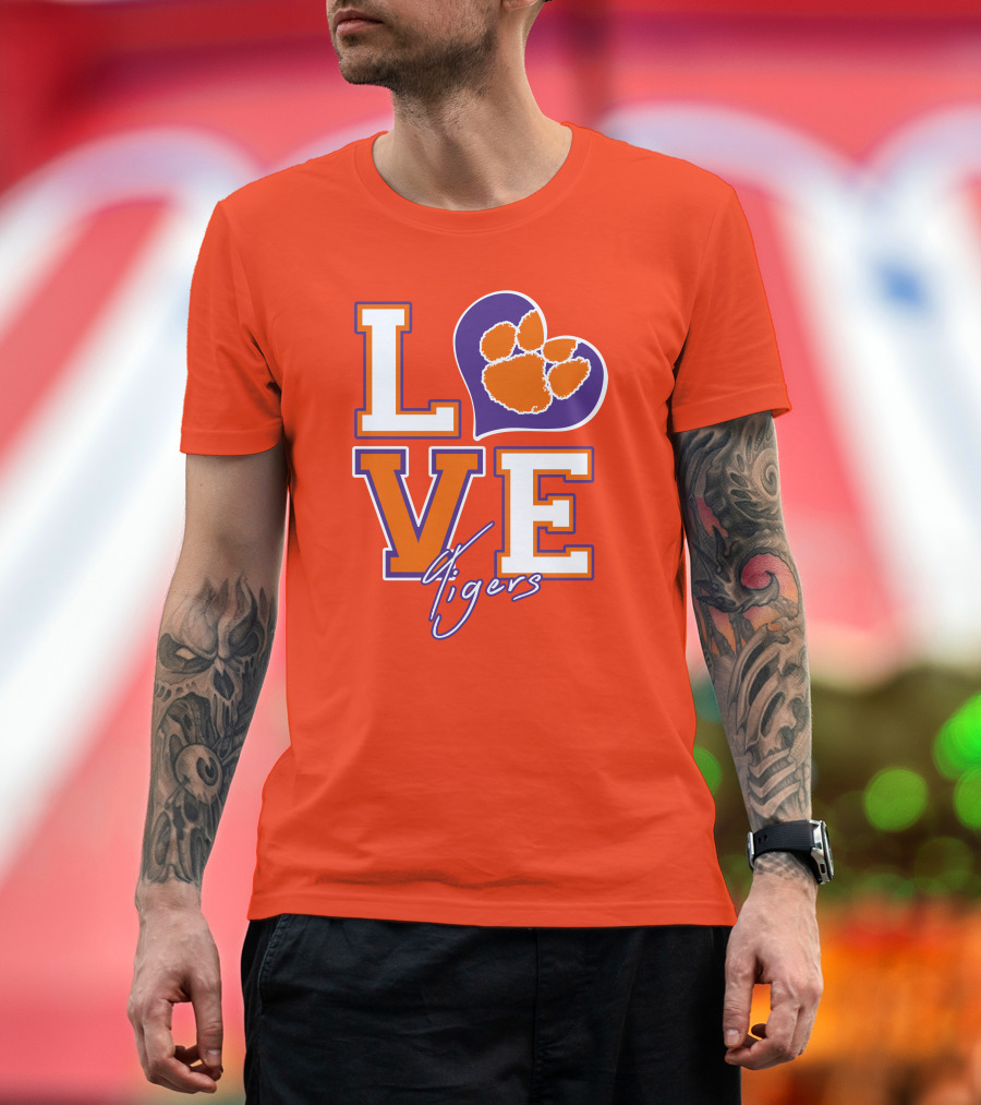 LOVE Heart Tigers Clemson T-Shirt