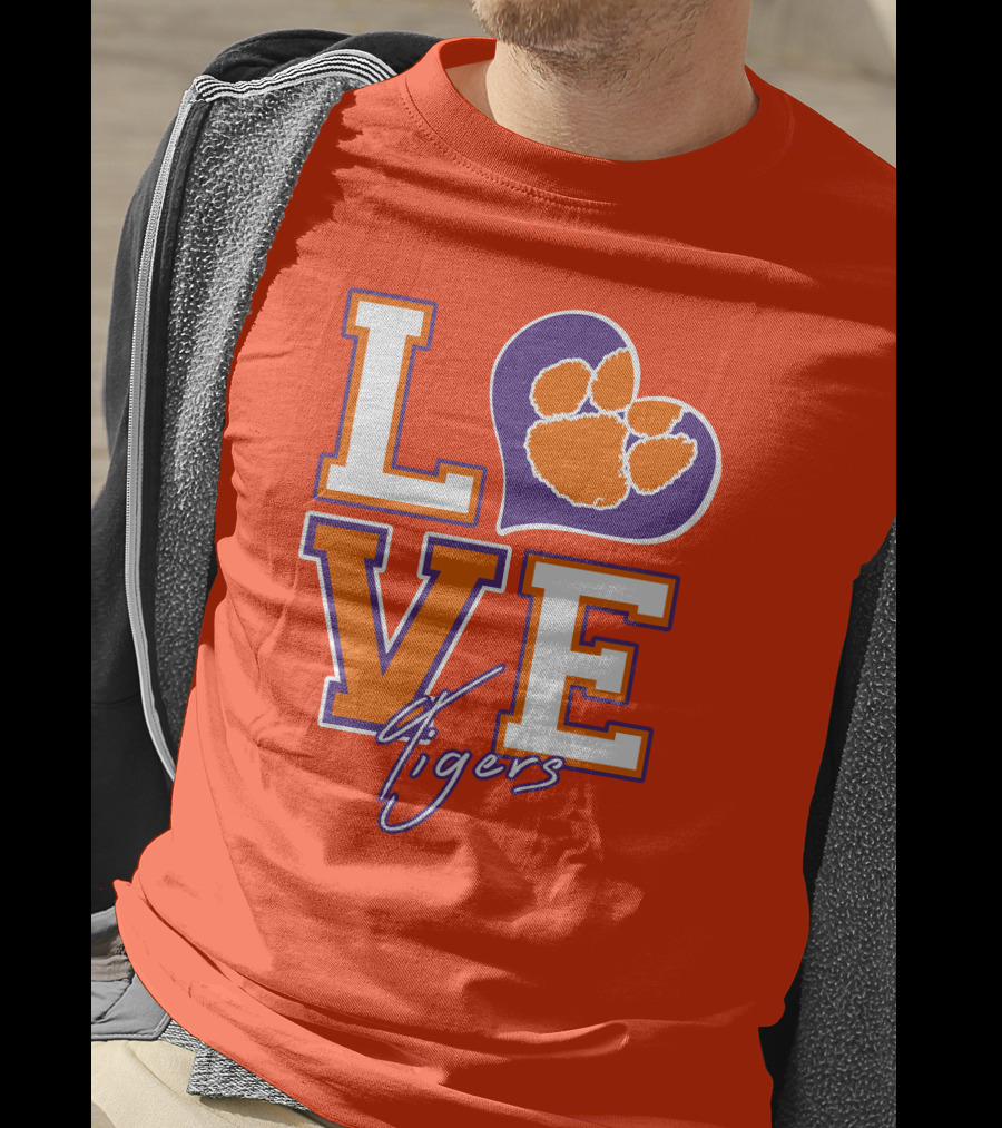 LOVE Heart Tigers Clemson T-Shirt