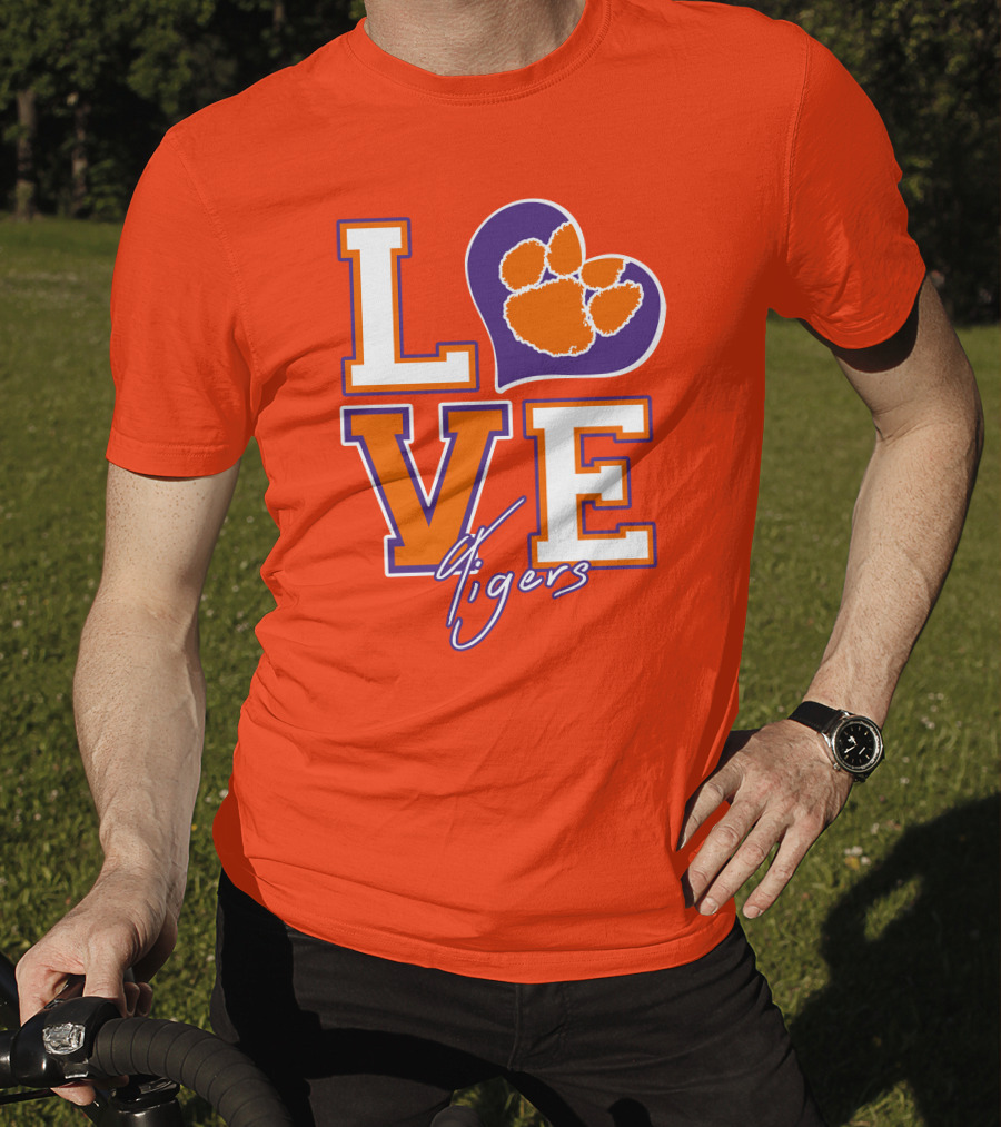 LOVE Heart Tigers Clemson T-Shirt