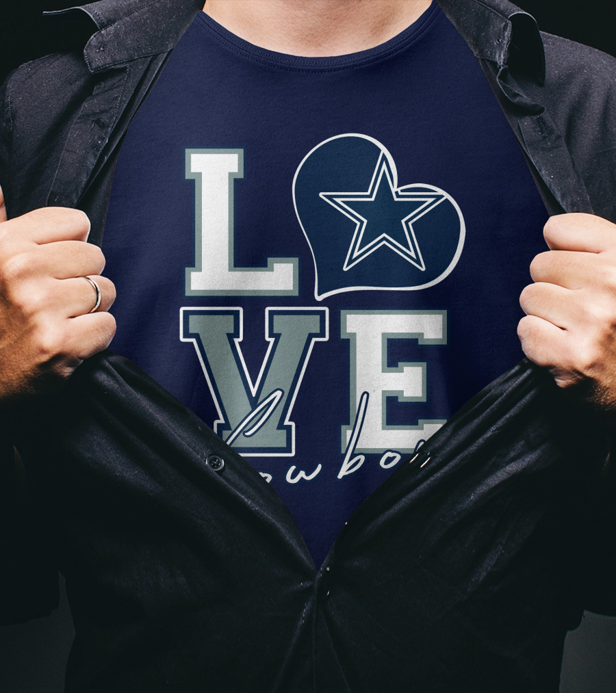 LOVE Cowboys Star Heart Dallas Cowboys T-Shirt